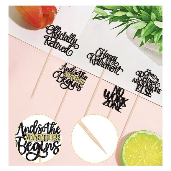 15 PCS Happy Retirement Centerpiece Sticks Officially Retired Table Flower Cente - Picture 2 of 11